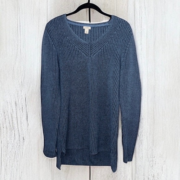 L.L. Bean Sweaters - L.L. Bean Women’s 100% Cotton Blue Knit V-Neck Pullover Sweater ~ Size M
